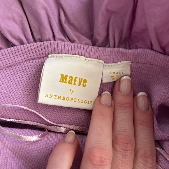 Anthropologie x Maeve Poplin Ruffle Tube Top - Lilac - Picture 5 of 6
